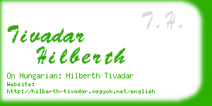 tivadar hilberth business card